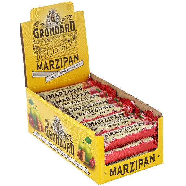 №1 TM Grondard     (8415) Батончики глазированные Марципановые Клюква, (24шт по 50г)    в Ирбите