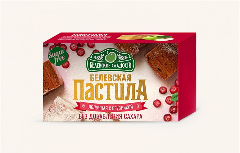  Пастила  200г диетическая с КЛЮКВОЙ, НОВЫЙ ФОРМАТ (4*50г)    в Ирбите