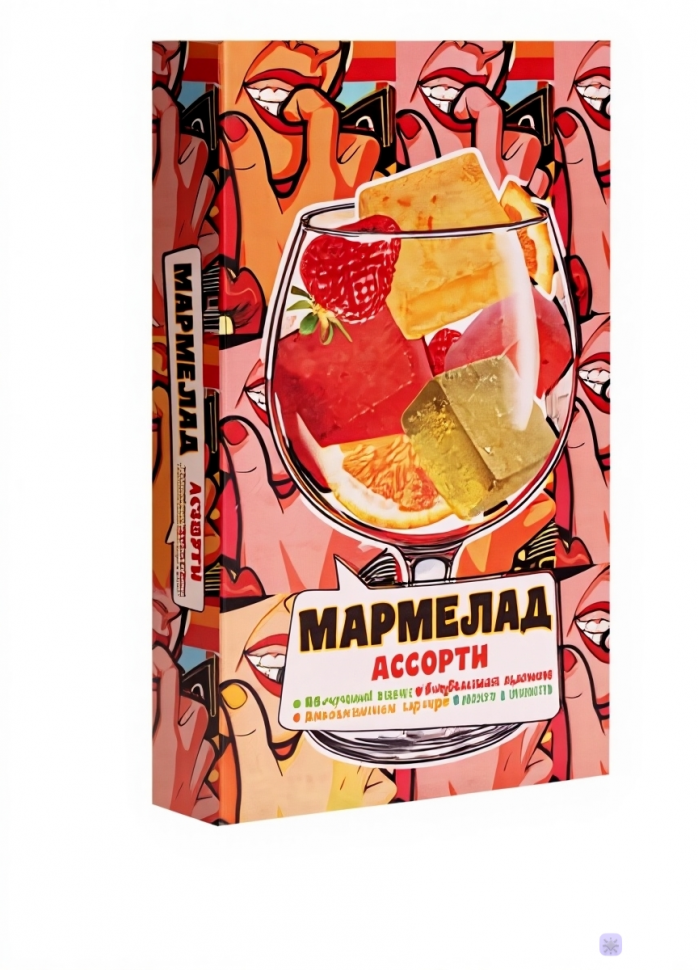  Мармелад АлкоАссорти(яблочный виски, клубничный просекко, апельсиновый вермут, лайм текила) 110г в Ирбите
