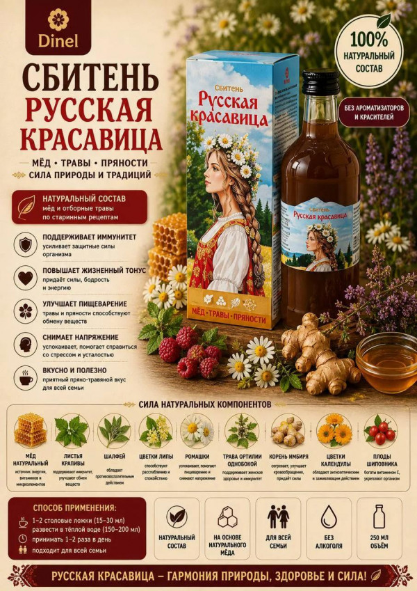 №3 Сбитень Русская красавица, 250мл в Ирбите