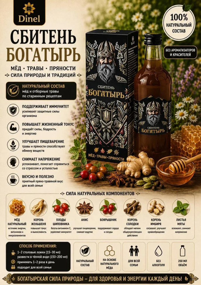  Сбитень Богатырь, 250мл  в Ирбите